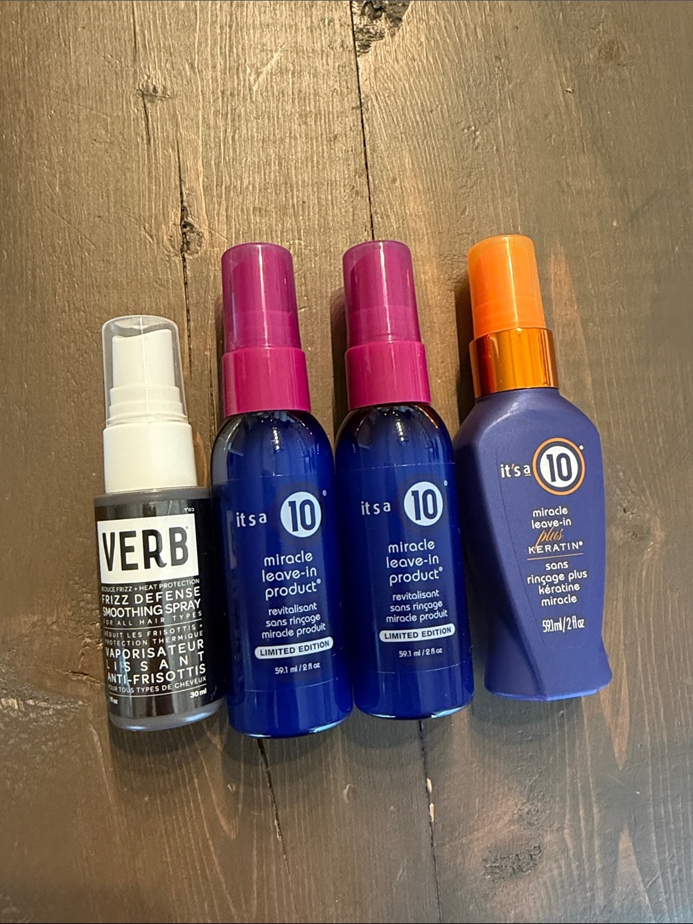 New It’s a 10 Miracle Leave-in & Plus Keratin Plus Verb Frizz Defense Spray